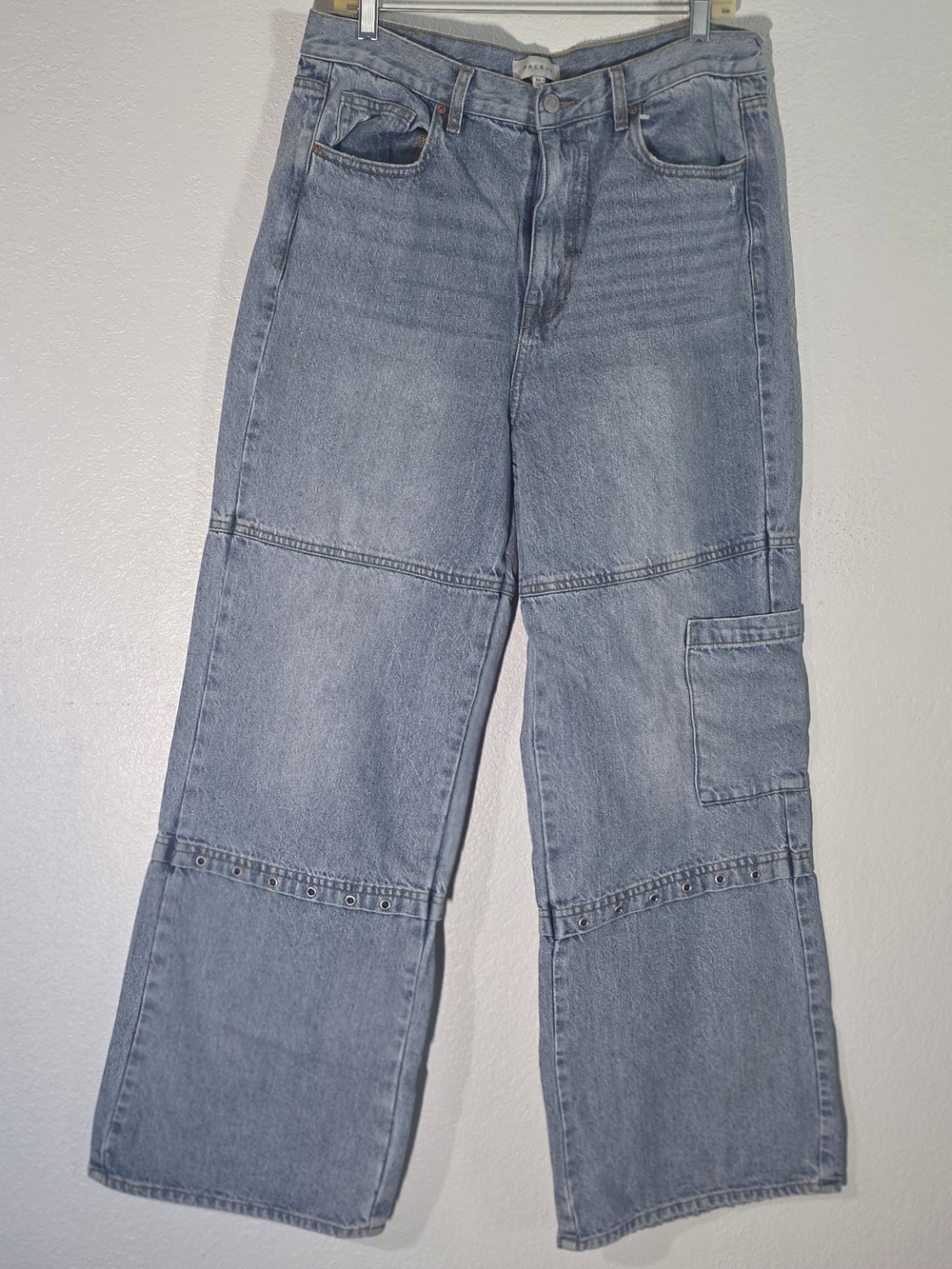 PacSun Light Blue Wide-Leg Cargo Jeans